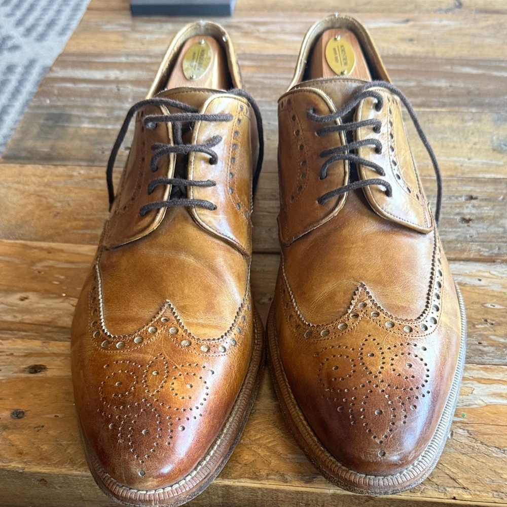 Magnanni Tan Leather Brogue Oxfords